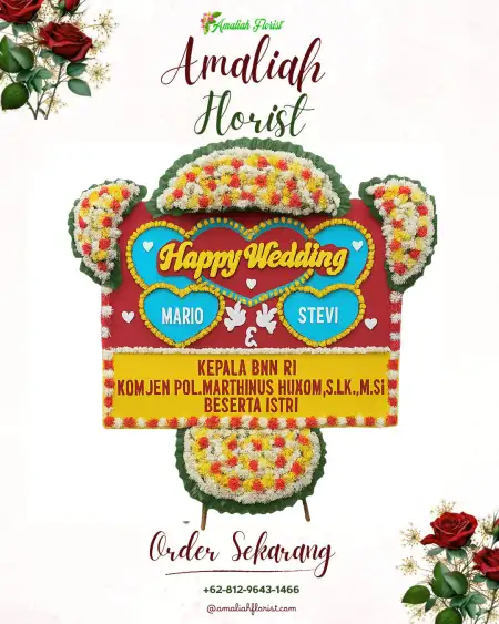 Papan Bunga Pernikahan Sebidai
